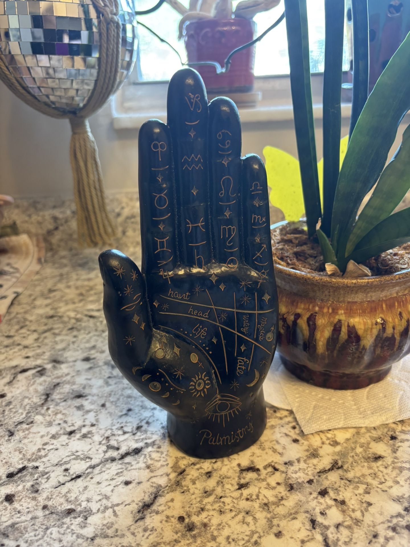 Resin 9” Tall Palmistry Display Hand