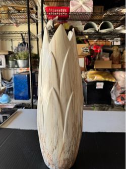 Beige Marbled Decorative Vase, Florero Decorativo Marmoleado, modern, rustic, farmhouse