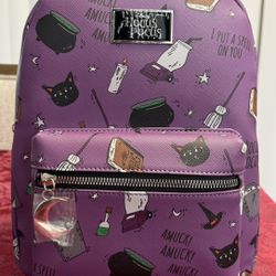 Loungefly Biworld Disney Hot Topic New With Tags Hocus Pocus Purple Black Mini Backpack 