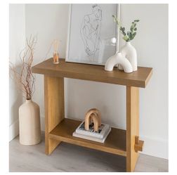 Wooden Console Table with Lower Shelf