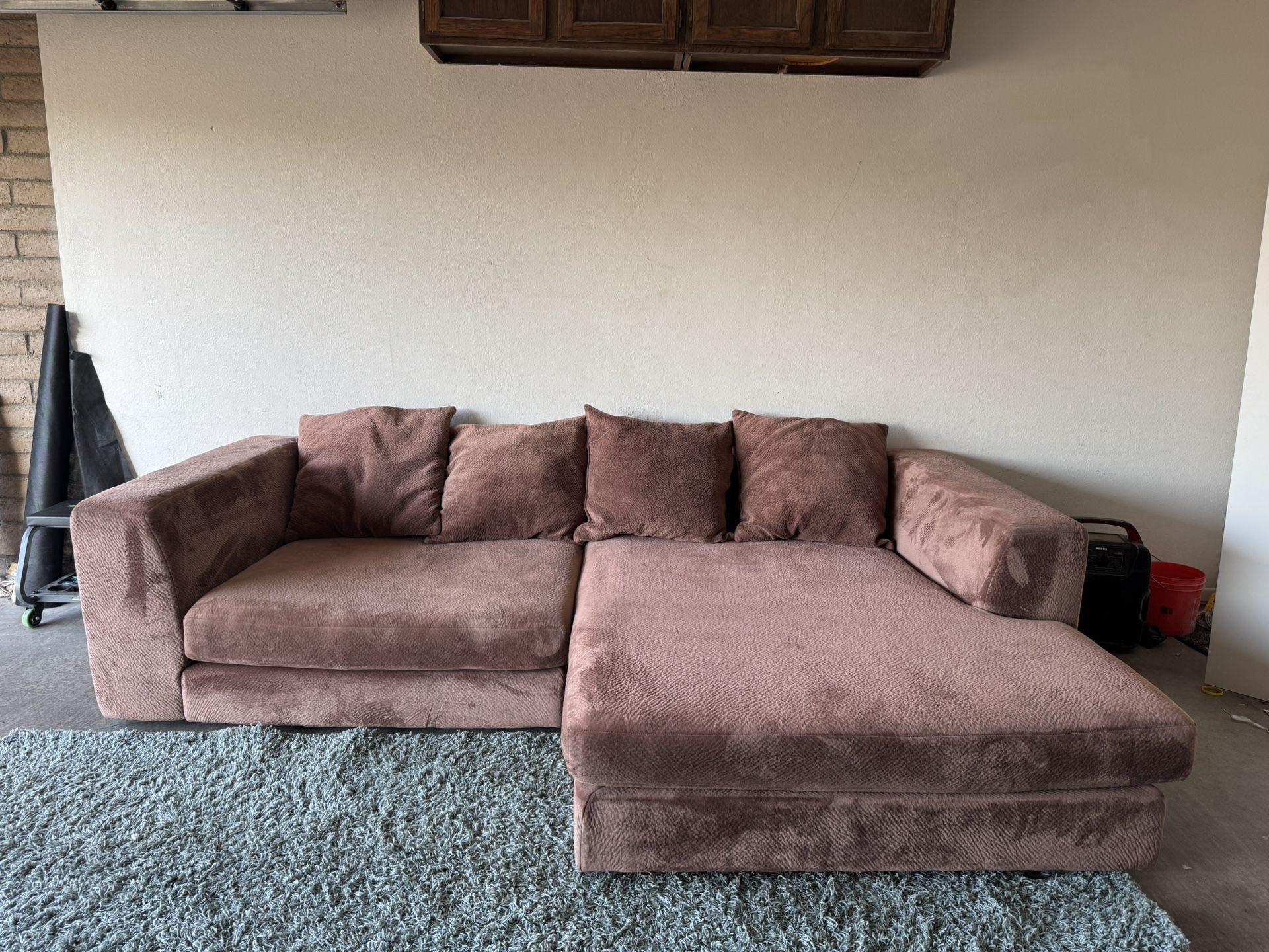 Brown Microfiber Sectional Sofa Couch Sala