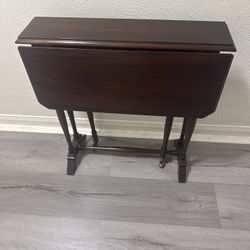 Southerland Table Antique Heavy Solid Wood Bronze Casters 