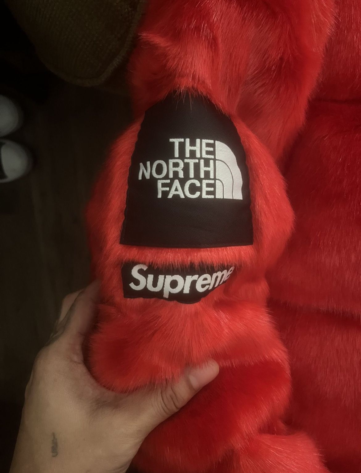SUPREME x The North Face - Faux Fur Nuptse Jacket - Red Sz L for 