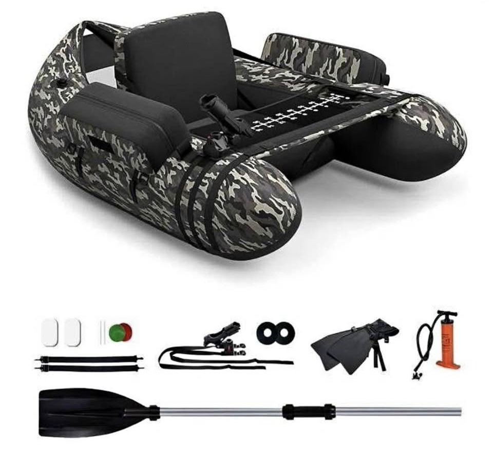 Portable Belly Boat for Fishing – Camouflage Design