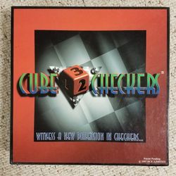 Vintage Cube Checkers Board Game