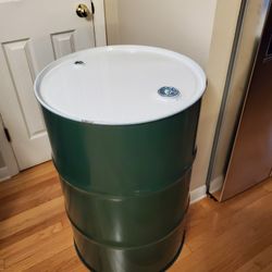 Metal Barrels 55 Gallons, Not Galvanized Inside, Perfect for traditional burn barrel, smoker, Grill.  