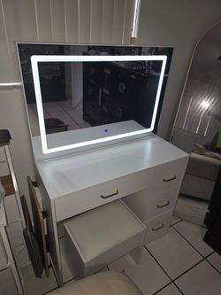 Vanity with chair