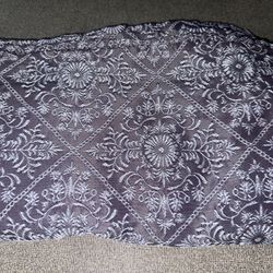 Lavender Embroidered Shower Curtain with Elegant Pattern