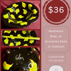 Handmade Bowl By Eleanora Eden Of Vermont