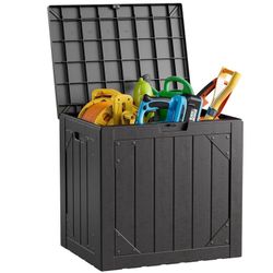 30 Gallon Outdoor Storage Box, Waterproof Resin Deck Box Organizer for Patio Cushion
