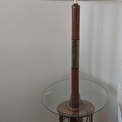 Antique Lamp With Glass Table