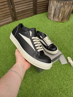 Rick Owens Vintage Leather Sneaker “Black Milk”