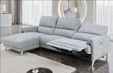 Brand New Grey Super Plush Chenille Power Reclining Sectional Sofa