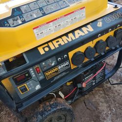 Firman 8.000 Watt Generator Low Hours