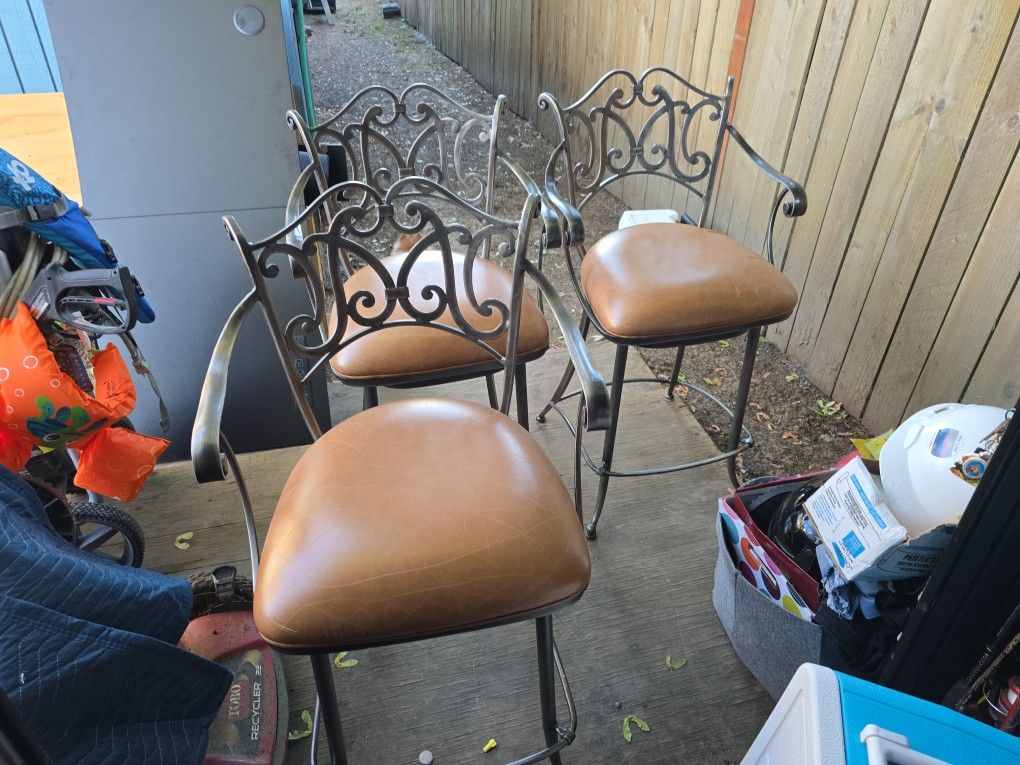 Metal Leather Stools