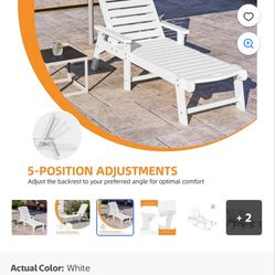 LAGUNA POLY RECLINING  CHAISE LOUNGE, WHITE