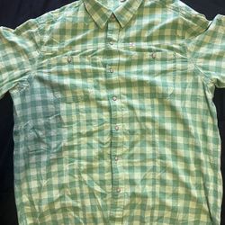 Rocawear Shirt Mens 2XL Lime Linen Cotton Short Sleeve Button Up Casual Relaxed