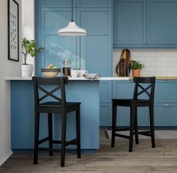 Bar stools (2) with backrest (a pair of 2 stools)