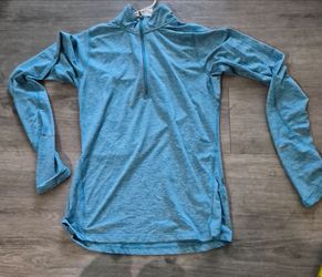 Nike L/S Womens XS Blue Pullover Dri-Fit Quarter Zip Mock Neck Active A00