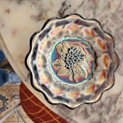 Fenton Glass Dish With Grapes. Rare