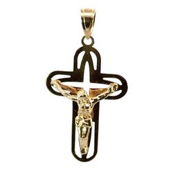 Men’s Woman’s 14k Yellow Gold Cross Crucifix Charm Pendant For Necklace GP3124093