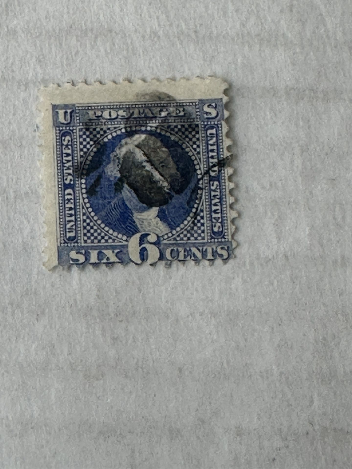United States 115 6 Cent George Washington Grill Stamp Used