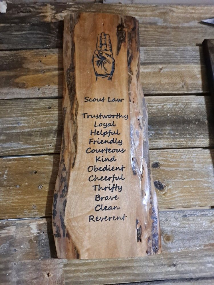 Scout Law Wooden Wall Art. 
