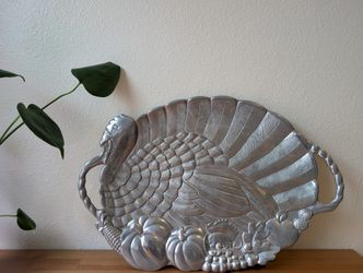 Gorham Lenox Turkey Metal Serving Platter Holidays Thanksgiving