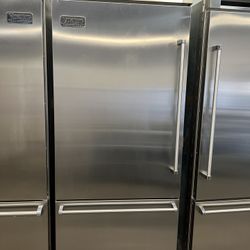 Viking 36”Wide Stainless Steel Bottom Freezer Refrigerator 