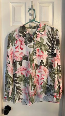 Tropical floral button down shirt
