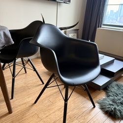 Modern black armchairs x 4