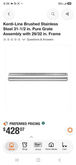 Brushed stainless steel frame and grate
