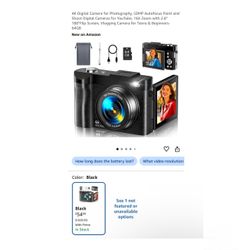 Brand new 4K Digital Camera for Photography