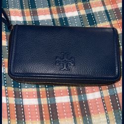 Ladies, Navy Blue Tory Burch Wallet