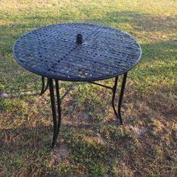 Outdoor Metal Patio Table  - Has Some Rust Please See Last Photo 