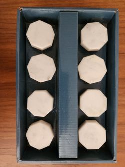 8 White Marble Drawer Knobs  NEW