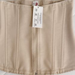 Cinturilla Colombiana Color Piel 🤎 Alta Compresión con Varillas | Invisible Bajo la Ropa Talla L