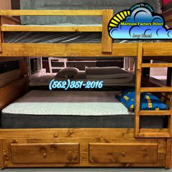 Triple Full Bunk Bed With Mattresses Included 