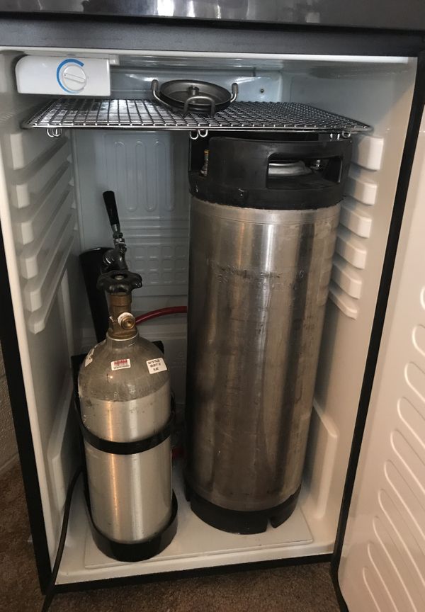 Kegerator with keg, co2 tank, and regulator for Sale in