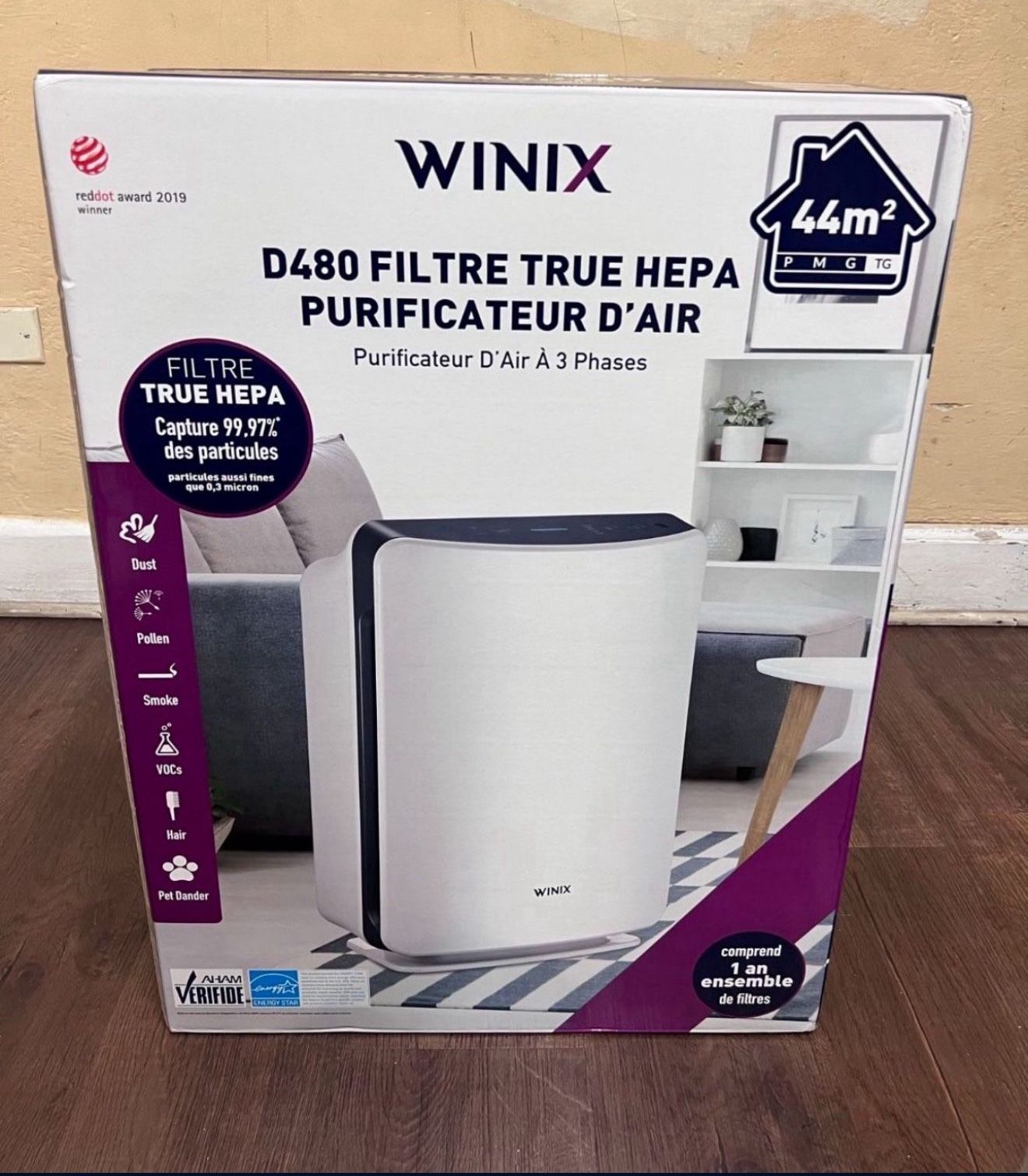 Air Purifier / Winix D480True HEPA 3-Stage Air Purifier, AHAM Verified for 480 sq. ft.