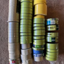 79 Rolls Of Masking Tape - A Variety Of Sizes 