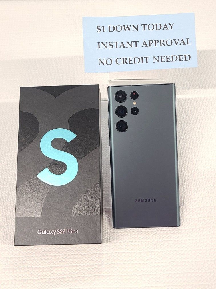 SAMSUNG GALAXY S22 ULTRA 256GB UNLOCKED. FREE SMARTWACH/ HEADPHONES. PAY $1 TODAY REST IN PAYMENTS. NO CREDIT NEEDED FINANCING
