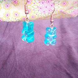 Cute Blue Gummy Bear Earrings