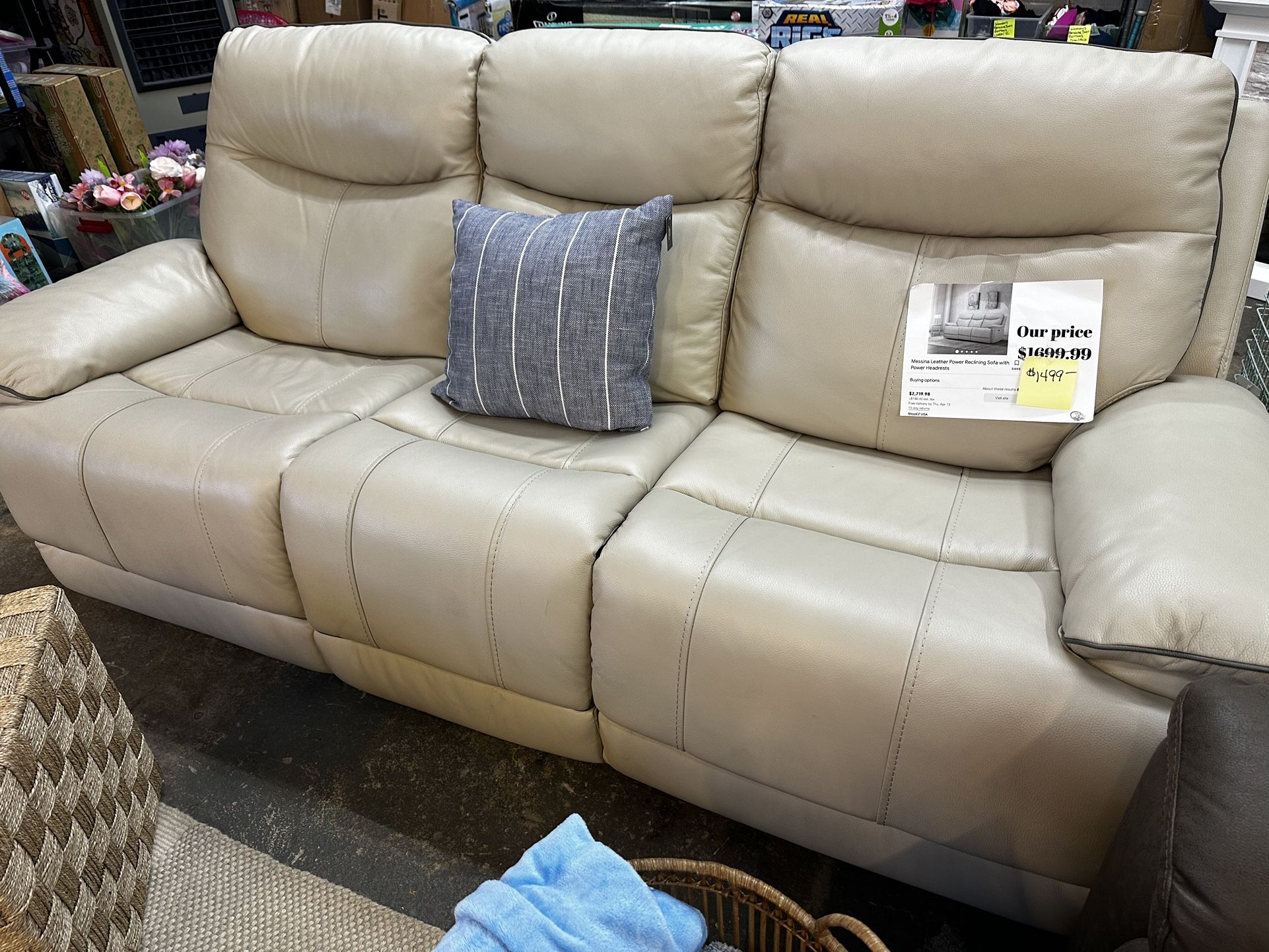Electric Leather Sofa New Cream Color