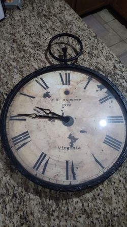 Heavy Duty Large Bronze Distressed Pocket Watch Style Wall Clock