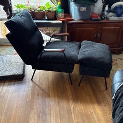 Phoenix Home Ottoman Recliner, Black