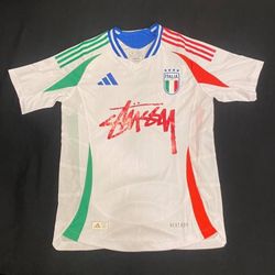 Stüssy X Italy FIGC Adidas Jersey White Medium Player Version W/ Tags