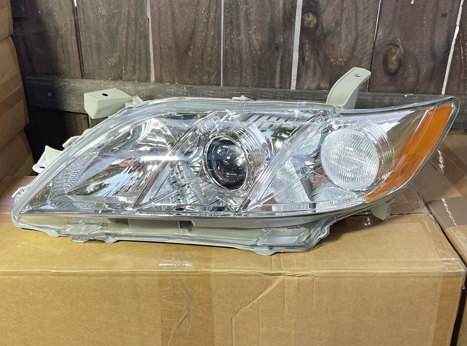 Toyota Camry Driver Side Chrome Amber Reflector Projector Headlight for 2007 to 2009