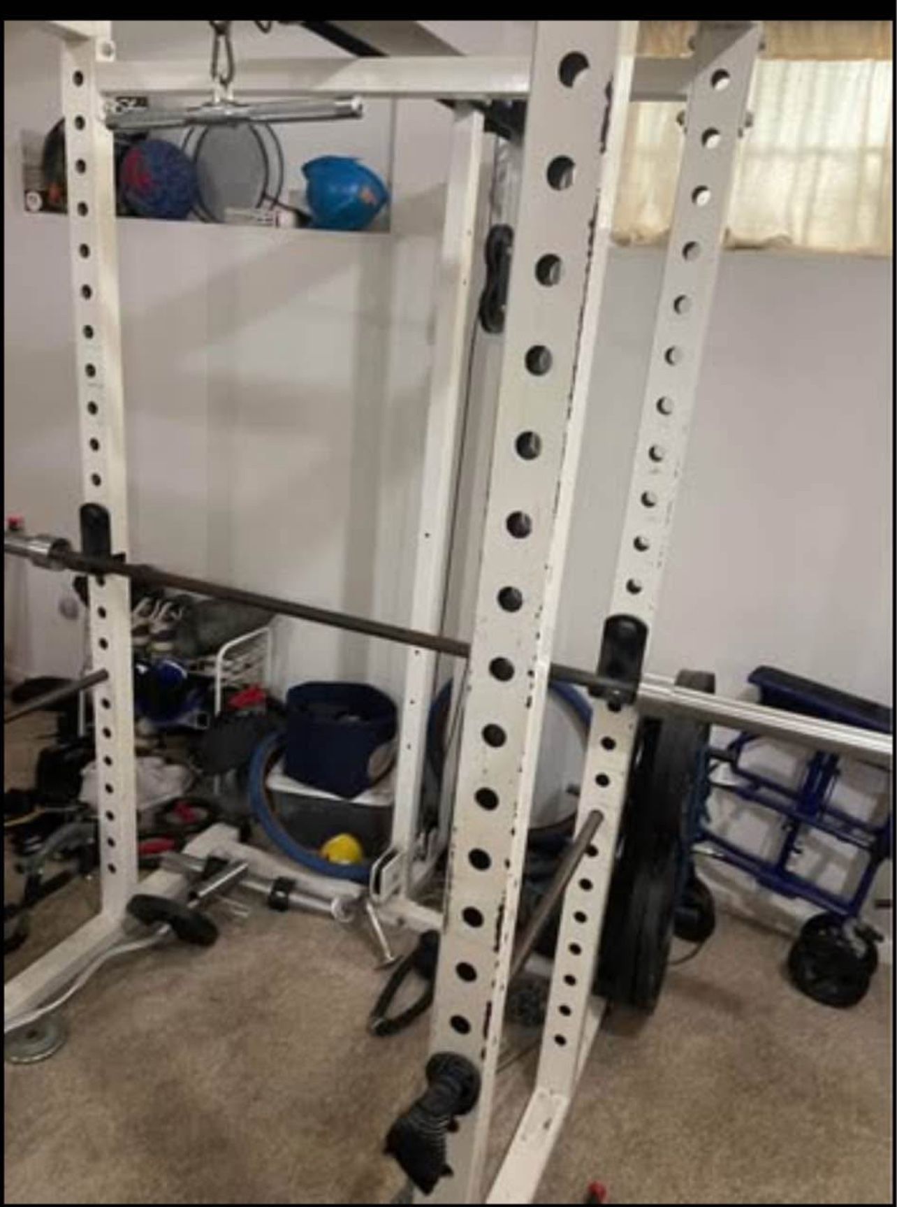 Weight Rack And Weights Plus Cable Machine