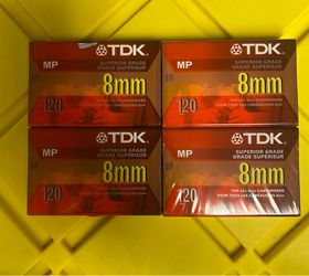 Lot of 4 TDK MP 8mm 120 Minute Camcorder Video Tapes New Sealed P6-120MP